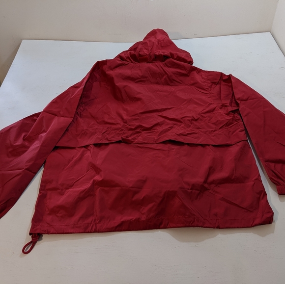 Eddie Bauer Ebtek Large Red Full Zip Hooded Wind Breaker. - Picture 3 of 7
